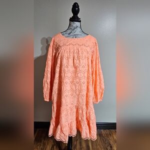 Lilly Pulitzer Keyla Eyelet Swing Dress Orange Size XL